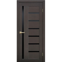 Дверь межкомнатная ламинированная Сибирь Профиль Lite doors L17 Венге, стекло черное